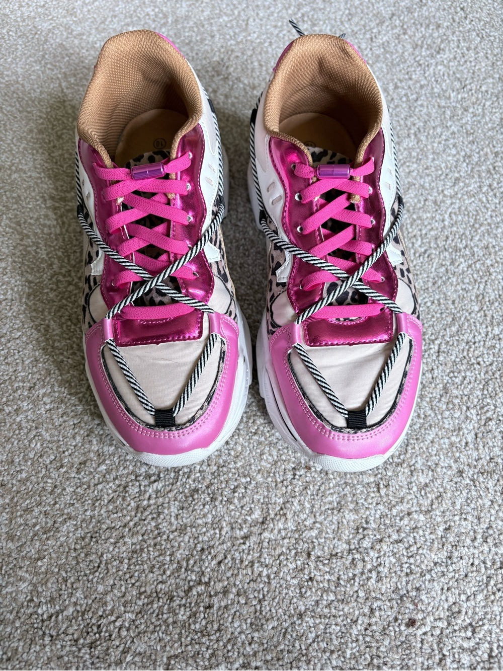Chunky Pink Accent Sneakers